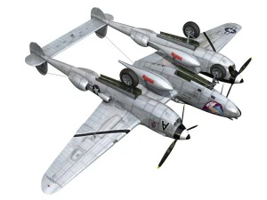 lockheed p-38 lightning - vagrant virgin 3D Model