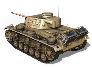 pzkpfw iii - panzerkampfwagen 3 - ausfj - dak - 1 3D-Modell