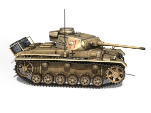 pzkpfw iii - panzerkampfwagen 3 - ausfj - dak - 1 3D-Modell