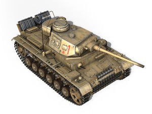 pzkpfw iii - panzerkampfwagen 3 - ausfj - dak - 1 3D-Modell