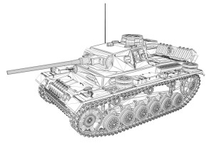 pzkpfw iii - panzerkampfwagen 3 - ausfj - dak - 1 3D-Modell