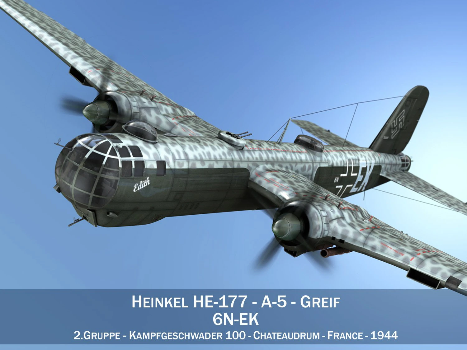 heinkel he-177 - greif - 6nek Modelo 3D .c4d .max .obj .3ds .fbx .stl .blend 