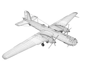 heinkel he-177 - greif - 6nek Modelo 3D