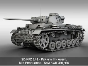 pzkpfw iii - panzerkampfwagen iii - ausf l 3D Модель