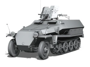 sdkfz 251 10 - ausf c - hanomag half-track 3D Model