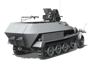 sdkfz 251 10 - ausf c - hanomag half-track 3D Model