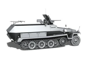 sdkfz 251 10 - ausf c - hanomag half-track 3D Model