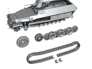 sdkfz 251 10 - ausf c - hanomag half-track 3D Model