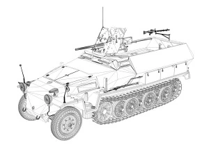 sdkfz 251 10 - ausf c - hanomag half-track 3D Model