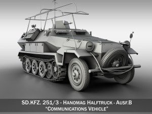 sdkfz 251 3 - ausf b - communications vehicle Modelo 3D