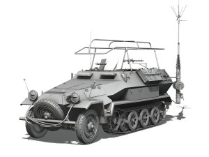 sdkfz 251 3 - ausf b - communications vehicle 3D 모델