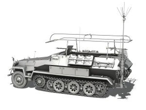 sdkfz 251 3 - ausf b - communications vehicle 3D Model