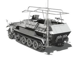 sdkfz 251 3 - ausf b - communications vehicle 3D 모델