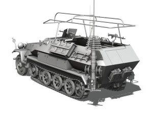 sdkfz 251 3 - ausf b - communications vehicle 3D Model