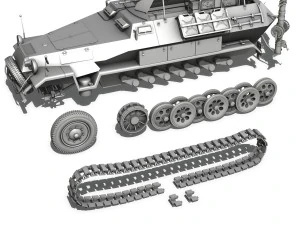sdkfz 251 3 - ausf b - communications vehicle 3D Model