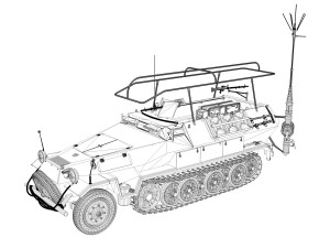 sdkfz 251 3 - ausf b - communications vehicle 3D 모델