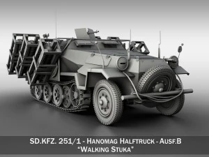 sdkfz 251 - ausf b - stuka molido Modelo 3D