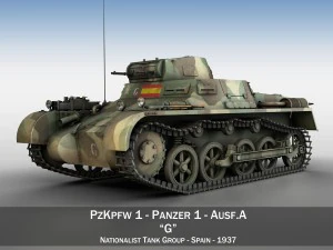 pzkpfw 1 - танк 1 - ausf a - g 3D Модель