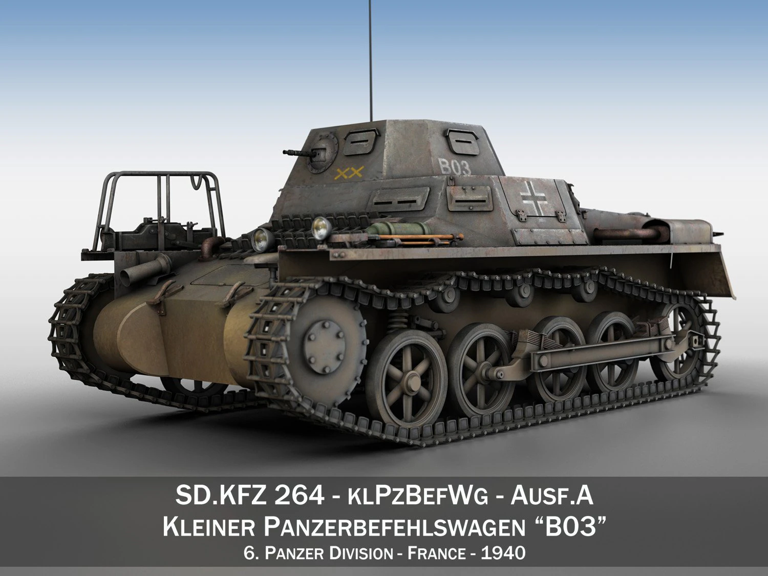 sdkfz 265 - klpzbefwg - ausf a - b03 3D Model .c4d .max .obj .3ds .fbx .stl .blend