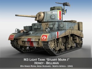 m3 light tank honey - bellman 3D Model