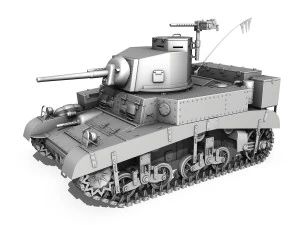 m3 light tank honey - bellman 3D Model