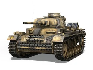 pzkpfw iii - panzerkampfwagen 3 - ausfj - 114 3D Model
