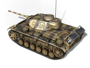 pzkpfw iii - panzerkampfwagen 3 - ausfj - 114 3D Model