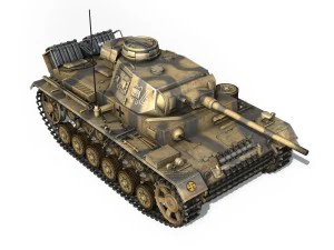 pzkpfw iii - panzerkampfwagen 3 - ausfj - 114 3D Model
