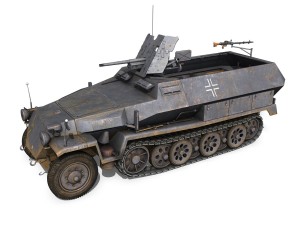 sdkfz 251 ausf c - hanomag half-track - 23pd 3D Model