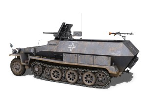 sdkfz 251 ausf c - hanomag half-track - 23pd 3D Model