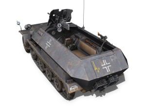 sdkfz 251 ausf c - hanomag half-track - 23pd 3D Model