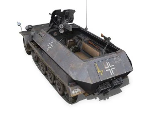 sdkfz 251 ausf c - hanomag half-track - 23pd 3D Model