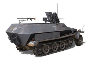 sdkfz 251 ausf c - hanomag half-track - 23pd 3D Model