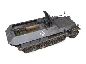 sdkfz 251 ausf c - hanomag half-track - 23pd 3D Model