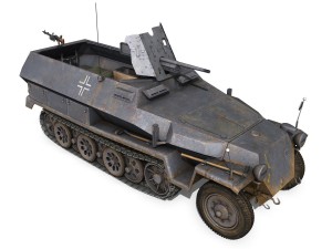 sdkfz 251 ausf c - hanomag half-track - 23pd 3D Model