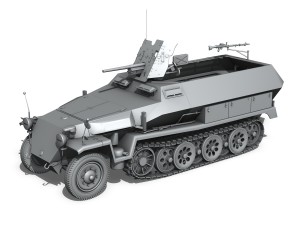 sdkfz 251 ausf c - hanomag half-track - 23pd 3D Model
