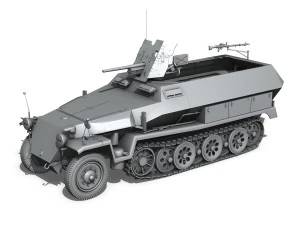 sdkfz 251 ausf c - hanomag half-track - 23pd 3D Model