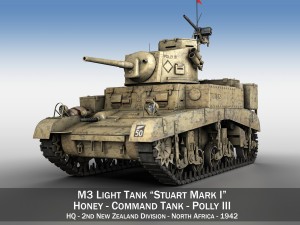 m3 light tank honey - polly iii 3D-Modell