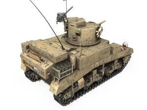 m3 light tank honey - polly iii 3D Model