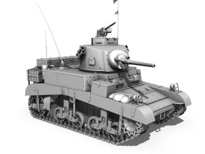 m3 light tank honey - polly iii 3D Model