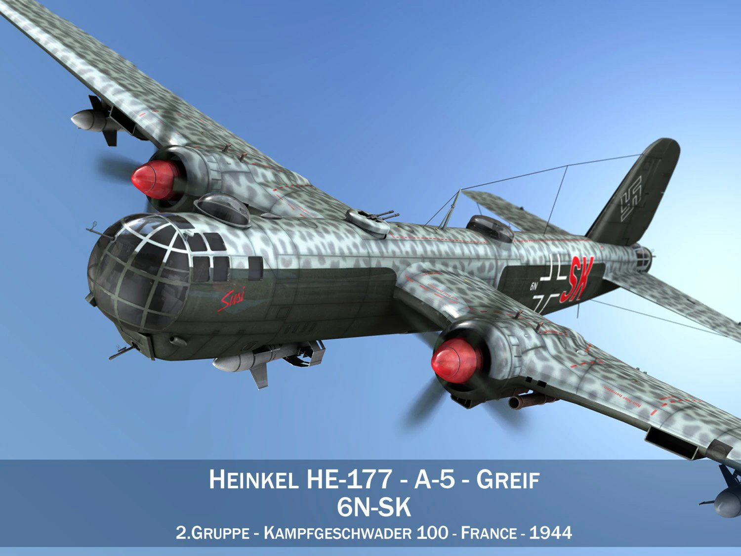 heinkel he-177 - greif - 6nsk 3D Model .c4d .max .obj .3ds .fbx .stl .blend