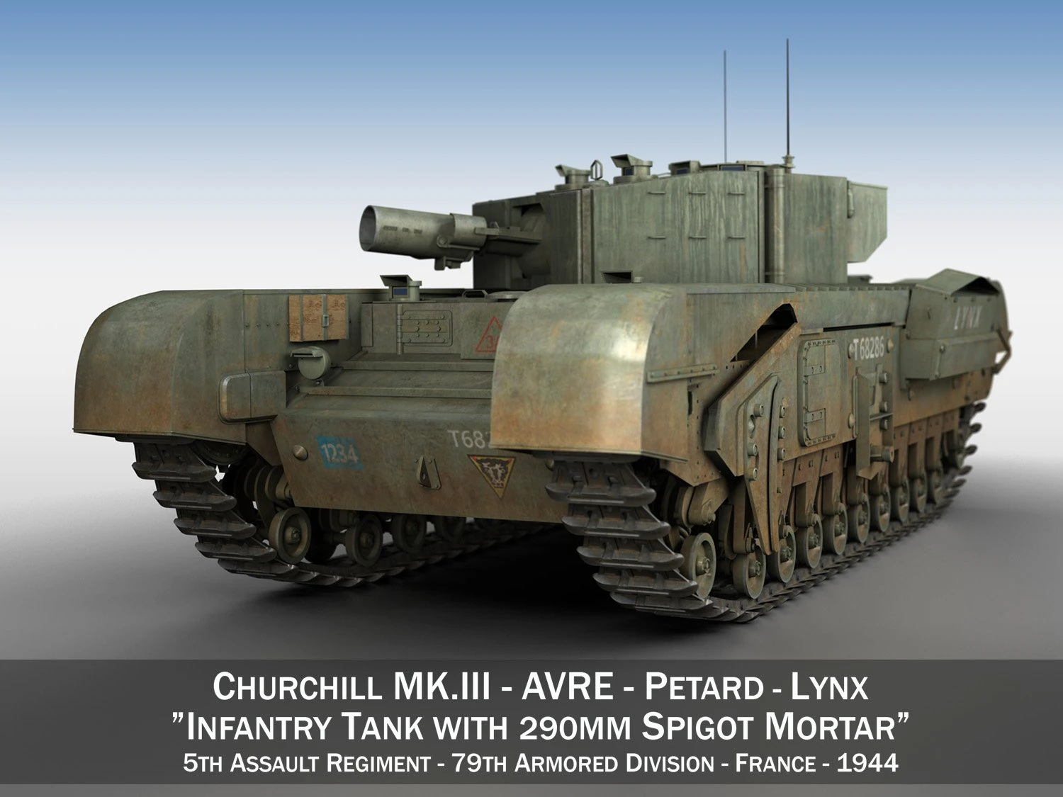 churchill mkiii avre - lynx 3D Model .c4d .max .obj .3ds .fbx .stl .blend 