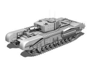 churchill mkiii avre - lynx 3D मॉडल