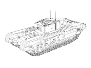 churchill mkiii avre - lynx 3D मॉडल