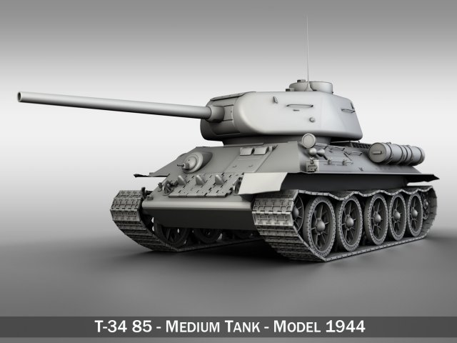 t-34 85 - soviet medium tank Modelo 3D .c4d .max .obj .3ds .fbx .stl .blend 