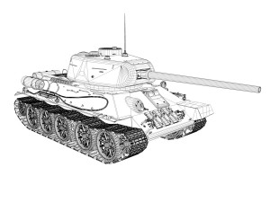 t-34 85 - soviet medium tank Modelo 3D