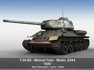 t-34 85 - soviet medium tank - 400 3D Model