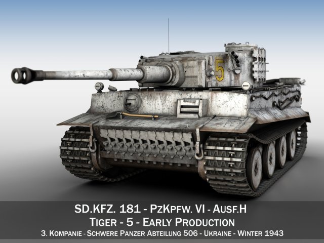 panzer vi - tiger - 5 - early production Modèle 3D .c4d .max .obj .3ds .fbx .stl .blend 