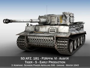 panzer vi - kaplan - 5 - erken &uuml;retim 3D Model