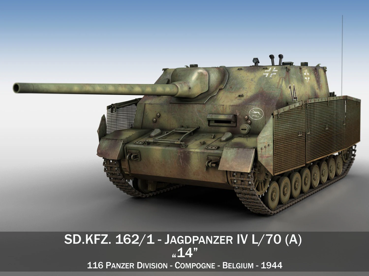 jagdpanzer iv l70 a - 14 3D Model .c4d .max .obj .3ds .fbx .stl .blend 